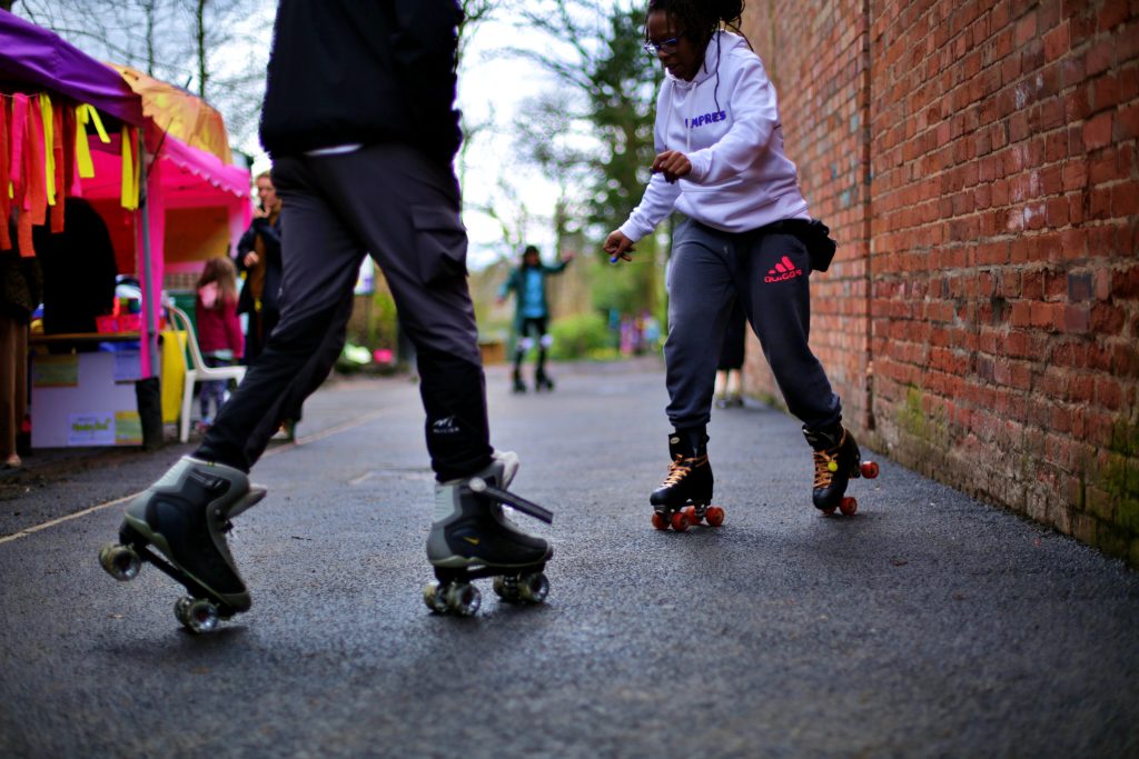 Young people skating at Moseley Park